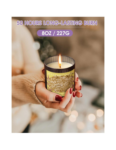 Vela Aromática de Soja CUKIY 8oz Lavanda 50h Quema