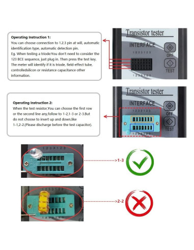 Medidor LCR Aideepen con Pantalla LCD y Batería 9V
