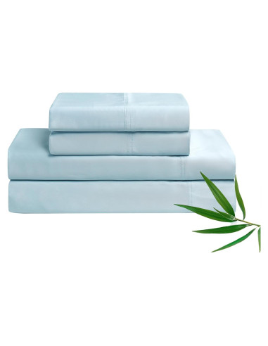 Conjunto de Sábanas Cooling YnM Reina 4 Piezas Rayón Bambú Azul
