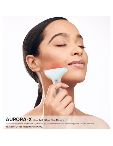 Masajeador Gua Sha Aurora-X de Jade Blanco con Calor y Vibración