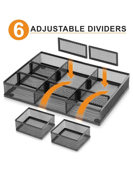 Organizador de Cajón Marbrasse Negro 3 Paquetes Ajustable Organizador de Cajón Marbrasse Negro 3 Paquetes Ajustable