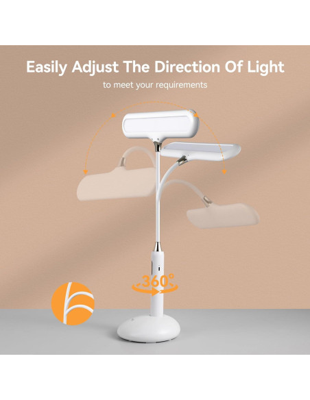 Lámpara de Escritorio LED VAVOFO KM-6778B - Control Táctil, 700 Lúmenes, Luz Ajustable 2700-7000K, Gooseneck Flexible Lámpara de Escritorio LED VAVOFO KM-6778B - Control Táctil, 700 Lúmenes, Luz Ajustable 2700-7000K, Gooseneck Flexible