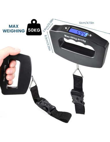 Báscula de Equipaje Digital NEMTMCUA 50kg con Pantalla Retroiluminada