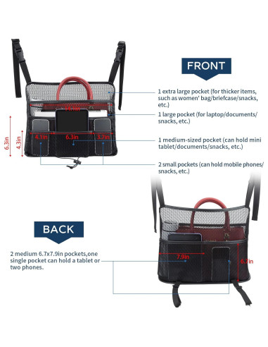 Organizador de Asiento de Coche Eing - Almacenamiento Negro
