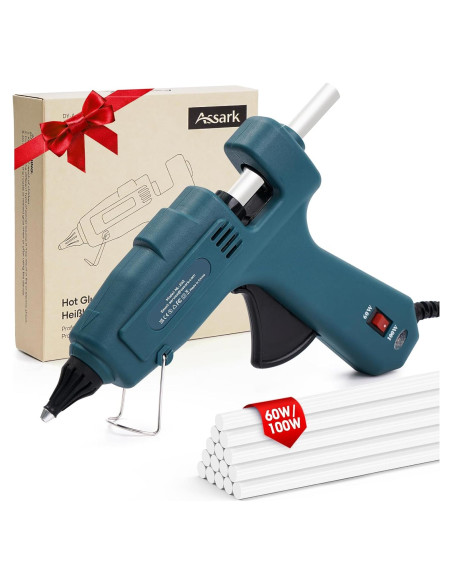 Pistola de Pegamento Caliente Assark 100W/60W con 15 Barras Pistola de Pegamento Caliente Assark 100W/60W con 15 Barras
