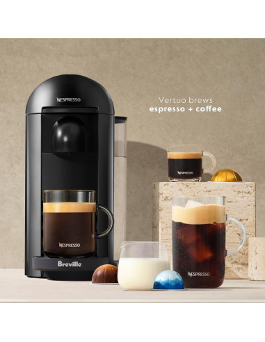 Cafetera Nespresso Vertuo Plus Breville 4 Tamaños Negro