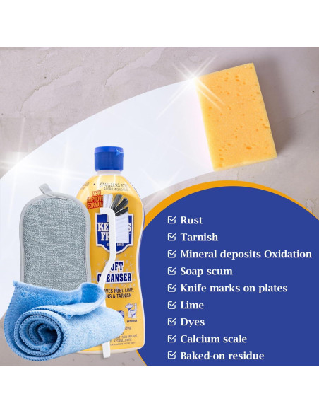 Limpiador Multiusos 368g Bar Keepers Friend con Cepillo y Esponja Limpiador Multiusos 368g Bar Keepers Friend con Cepillo y Esponja