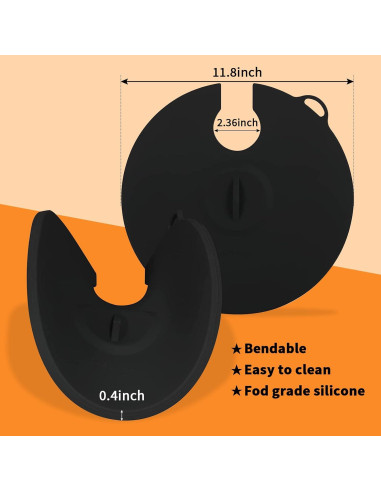 Tapa de Silicona Hescred para Cocción Sous Vide 30 cm Negra
