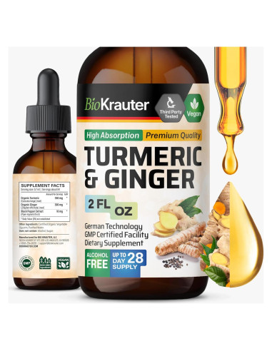 Tintura de Cúrcuma y Jengibre Bio Krauter 59 ml Vegana