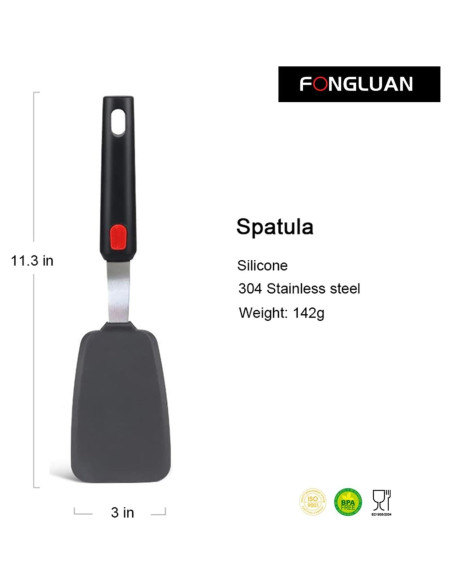 Espátula de Silicona FONGLUAN Antiadherente 30.5 cm Negra Espátula de Silicona FONGLUAN Antiadherente 30.5 cm Negra