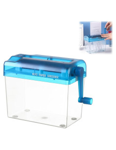 Mini Trituradora Manual Kakalote Azul para Papel y Documentos