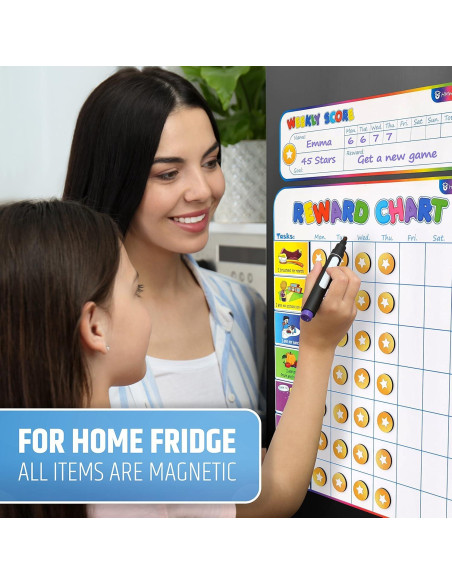Tabla de Recompensas Magnética HMmagnets para 1 Niño - 127 Pegatinas Tabla de Recompensas Magnética HMmagnets para 1 Niño - 127 Pegatinas