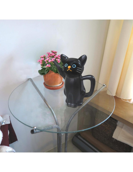 Regadera en Forma de Gato Negro Meiho 1.5L Plástico Ligero Regadera en Forma de Gato Negro Meiho 1.5L Plástico Ligero