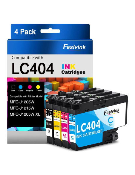 Cartuchos de tinta LC404 Faslvink compatibles para impresora Brother Cartuchos de tinta LC404 Faslvink compatibles para impresora Brother