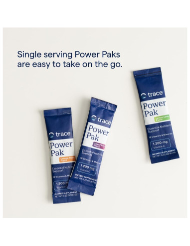 Trace Minerals Power Pak Sin Azúcar - Naranja Mango, 30 Porciones