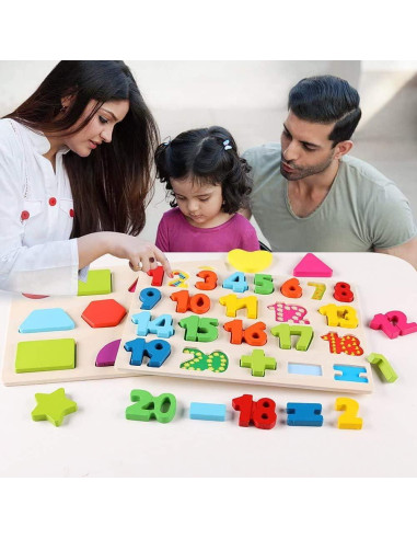 Rompecabezas de Madera QZMTOY 3 en 1 para Niños 3+