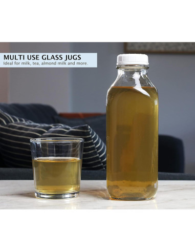 Botella de Leche de Vidrio 1 Ltr La Tienda de Lácteos - Pack 2