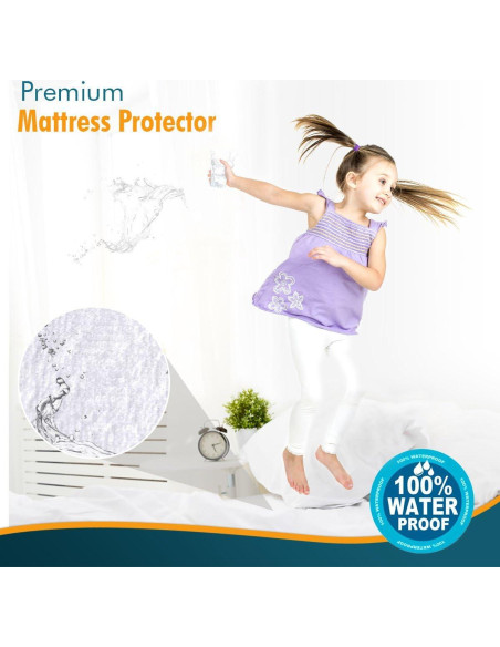 Protector de Colchón Impermeable PlushDeluxe Cuna Algodón Terry Protector de Colchón Impermeable PlushDeluxe Cuna Algodón Terry