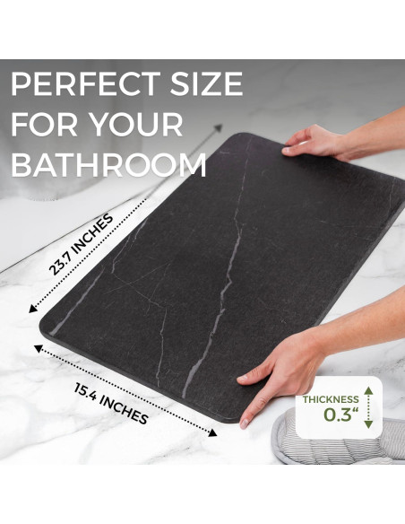 Alfombra de Baño Solacea de Piedra Diatomácea 60x39 cm Negro Alfombra de Baño Solacea de Piedra Diatomácea 60x39 cm Negro