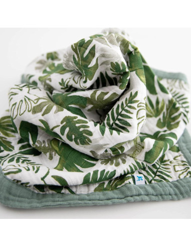 Manta de Recepción Pequeño Unicornio 76x102cm Algodón Muselina Hoja Tropical