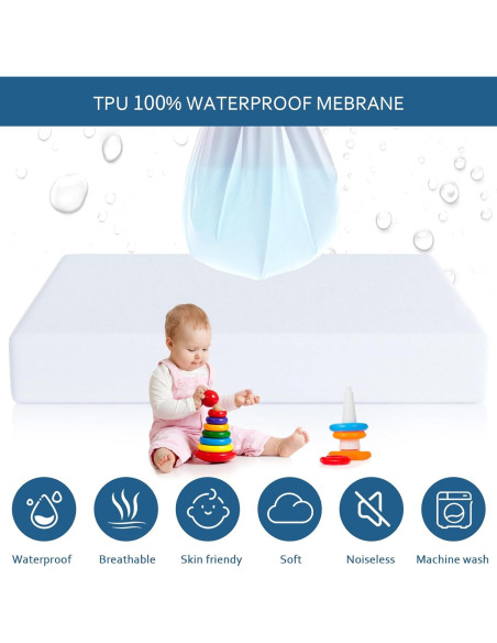 Protector de Colchón Impermeable Moonsea Cuna 71x132 cm Protector de Colchón Impermeable Moonsea Cuna 71x132 cm
