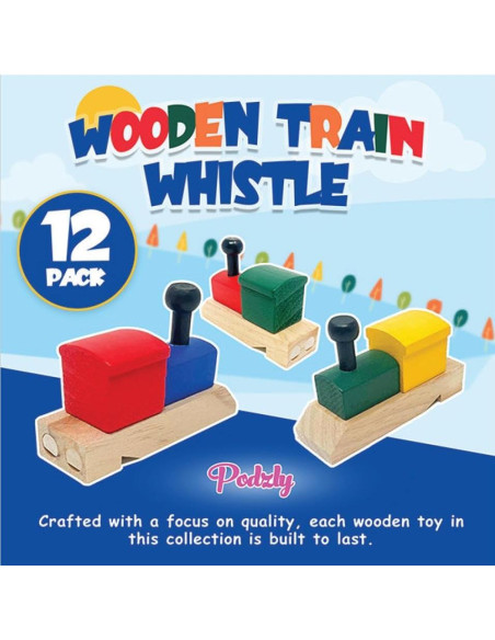 Paquete de 12 Silbatos de Madera Podzly para Niños - Juguetes Montessori Paquete de 12 Silbatos de Madera Podzly para Niños - Juguetes Montessori