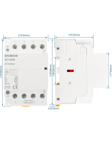 Contactor Modular 4 Polos Baomain HC1-32 110V AC 32A