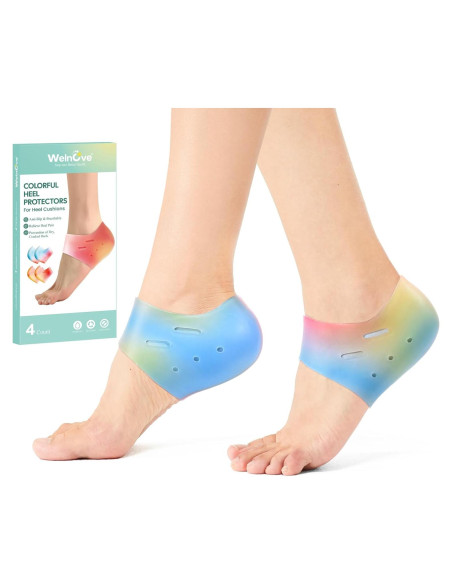 Protectores de Talón de Silicona Welnove - 2 Pares Almohadillas Gel Protectores de Talón de Silicona Welnove - 2 Pares Almohadillas Gel
