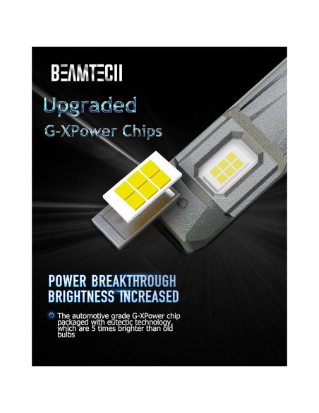 Bombillas LED BEAMTECH H7 6500K 500% más brillantes - 2 unidades Bombillas LED BEAMTECH H7 6500K 500% más brillantes - 2 unidades