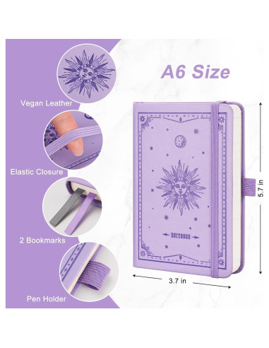 Cuaderno A6 EMSHOI Tapa Dura Púrpura Claro 160 Páginas 100GSM