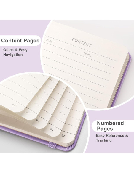 Cuaderno A6 EMSHOI Tapa Dura Púrpura Claro 160 Páginas 100GSM Cuaderno A6 EMSHOI Tapa Dura Púrpura Claro 160 Páginas 100GSM