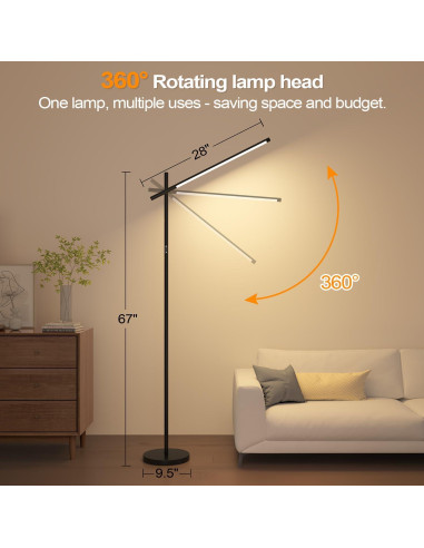 Lámpara de Pie LED Nintiue 170 cm Regulable 1800LM Control Remoto