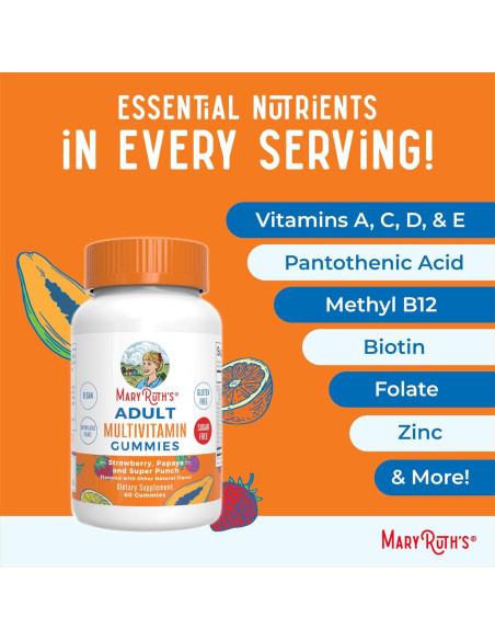Gominolas Multivitamínicas Veganas MaryRuth 60 Unidades Gominolas Multivitamínicas Veganas MaryRuth 60 Unidades