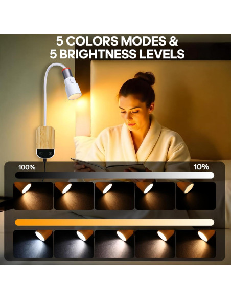 Luz de Lectura LED Montada en Pared ONXE - Batería Recargable Luz de Lectura LED Montada en Pared ONXE - Batería Recargable