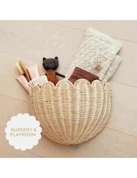 Cesta de Mimbre Colgante BEBE BASK Lola Ondulada 40.6x25.4cm Cesta de Mimbre Colgante BEBE BASK Lola Ondulada 40.6x25.4cm