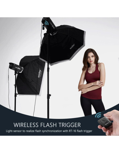 Kit de Flash de Estudio Godox MS300 600W con Softbox y Trípodes Kit de Flash de Estudio Godox MS300 600W con Softbox y Trípodes