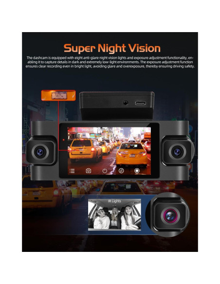 Cámara Dash 4 Canales EKAT 2K Frontal 1080P Trasera WiFi Cámara Dash 4 Canales EKAT 2K Frontal 1080P Trasera WiFi