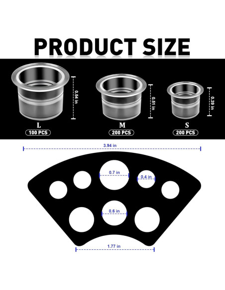 Kit de 500 Capsulas de Tinta para Tatuajes GCTWFYK con Soportes Kit de 500 Capsulas de Tinta para Tatuajes GCTWFYK con Soportes