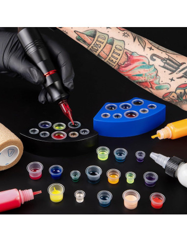 Kit de 500 Capsulas de Tinta para Tatuajes GCTWFYK con Soportes