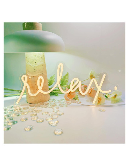 Luz de Neón Relax TEWVNXIMU Blanca Cálida USB Regulable 50.8x20.3cm Luz de Neón Relax TEWVNXIMU Blanca Cálida USB Regulable 50.8x20.3cm