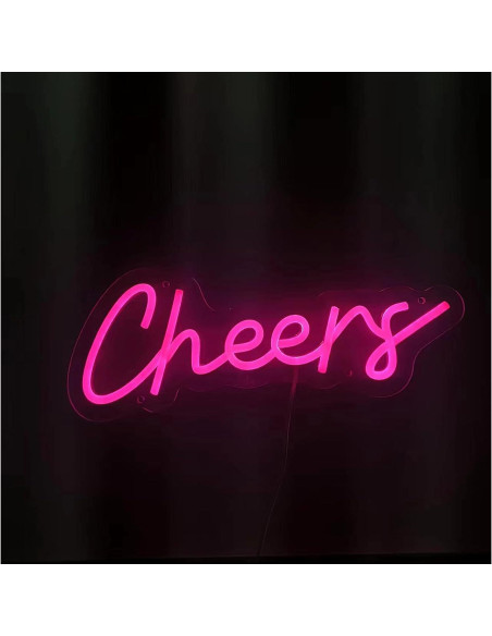 Letrero de Neón LED Cheers Yanubabi 38x14 cm Regulable Letrero de Neón LED Cheers Yanubabi 38x14 cm Regulable