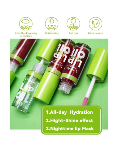 Set de 3 Aceites de Labios Hidratantes LYSdefeu - Brillo y Color