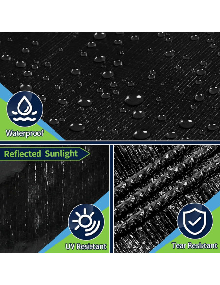 Lona Negra Impermeable CAMPMAC 3.05x3.66m 12 Mil Resistente Lona Negra Impermeable CAMPMAC 3.05x3.66m 12 Mil Resistente