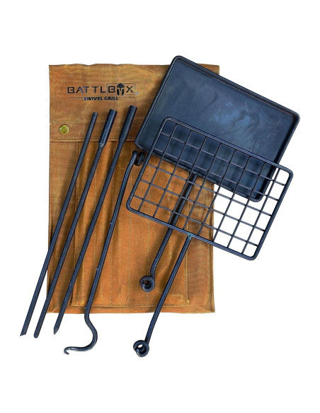 Juego de Parrilla Giratoria Bushcraft BattlBox - Acero Resistente Juego de Parrilla Giratoria Bushcraft BattlBox - Acero Resistente