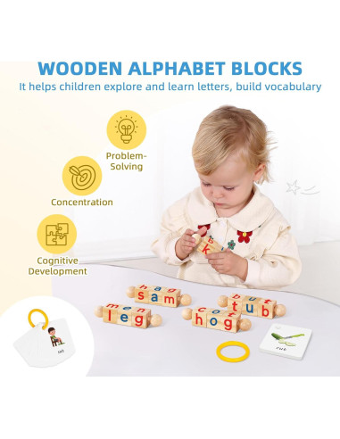 Set Montessori OOOK 4 en 1 Juguetes de Aprendizaje Alfabeto
