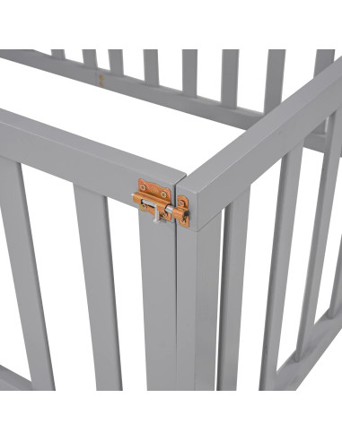 Cama de Piso Merax Twin Montessori con Barandillas y Puerta Gris