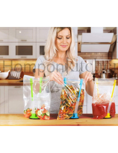Soporte para Bolsas de Alimentos Hompon 6 Pcs Multicolor Soporte para Bolsas de Alimentos Hompon 6 Pcs Multicolor