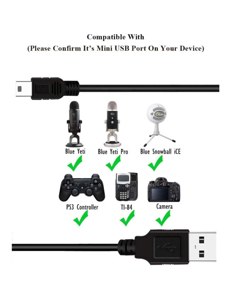 Cable USB de Reemplazo Ama tu yy para Micrófonos Blue Yeti 2.01m Cable USB de Reemplazo Ama tu yy para Micrófonos Blue Yeti 2.01m