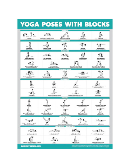 Paquete de 2 Bloques de Yoga Palace Learning + Póster Estiramiento Paquete de 2 Bloques de Yoga Palace Learning + Póster Estiramiento