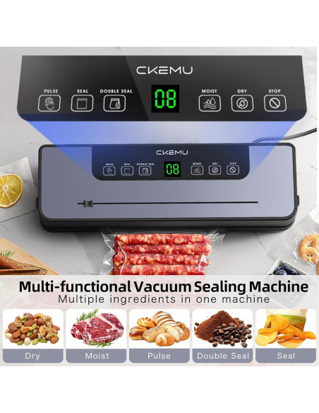 Máquina de Sellado al Vacío CKemu V1 8 en 1 Compacta 120W Máquina de Sellado al Vacío CKemu V1 8 en 1 Compacta 120W